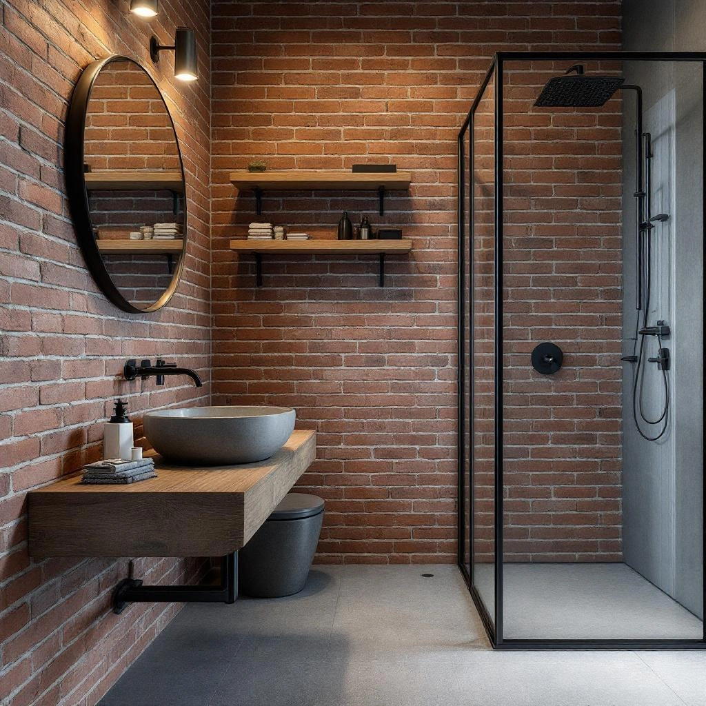 Master bath with frameless glass shower and floating vanity